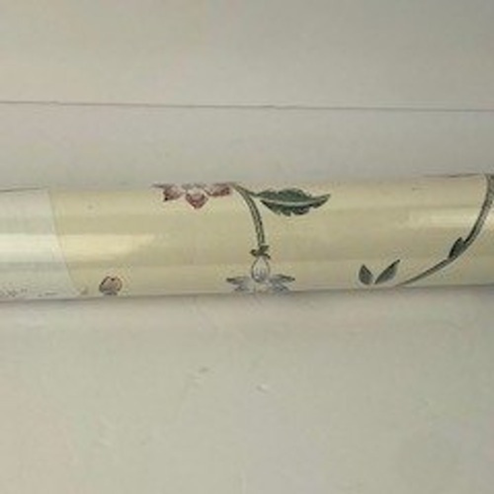 Waverly Floral Wallpaper Prepasted Vinyl Cream Red Blue 553791 Run 12 11 Yards